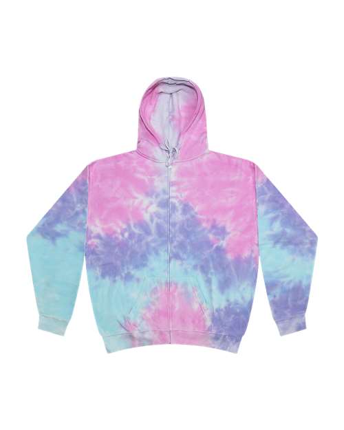 Colortone Unisex Tie-Dyed Full-Zip Hooded Sweatshirt 8888