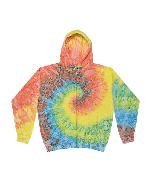 Colortone Unisex Tie-Dyed Full-Zip Hooded Sweatshirt 8888