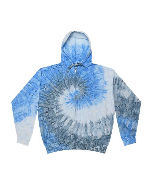Colortone Unisex Tie-Dyed Full-Zip Hooded Sweatshirt 8888