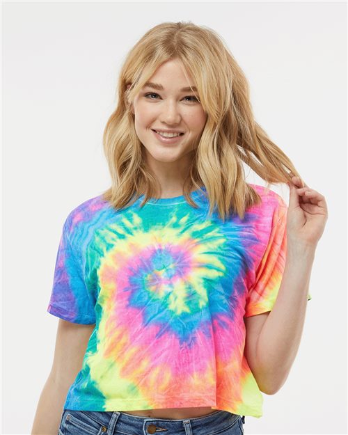 Colortone Women's Tie-Dyed Crop T-Shirt 1050