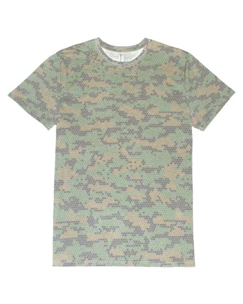 Threadfast Apparel Unisex Ultimate CVC T-Shirt 100A - Green Hex Camo
