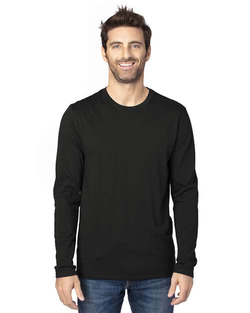 Threadfast Apparel Unisex Ultimate CVC Long Sleeve T-Shirt 100LS - Black