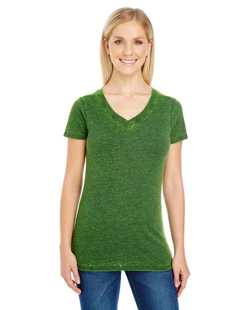 Threadfast Apparel Women's Cross Dye V-Neck T-Shirt 215B