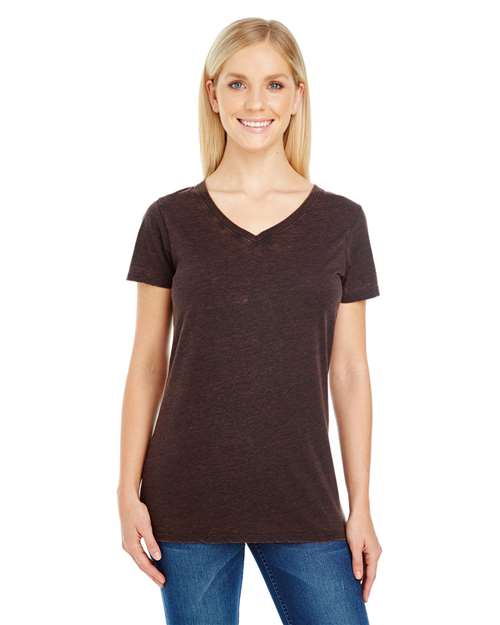 Threadfast Apparel Women's Cross Dye V-Neck T-Shirt 215B