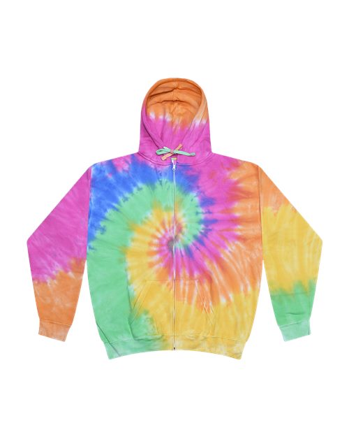 Colortone Unisex Tie-Dyed Full-Zip Hooded Sweatshirt 8888