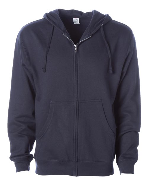 Independent Trading Co. Unisex Midweight Full-Zip Hooded Sweatshirt SS4500Z - Classic Navy