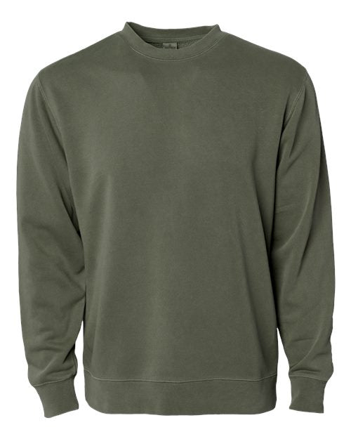 Independent Trading Co. Unisex Midweight Pigment-Dyed Crewneck Sweatshirt PRM3500 - Pigment Army
