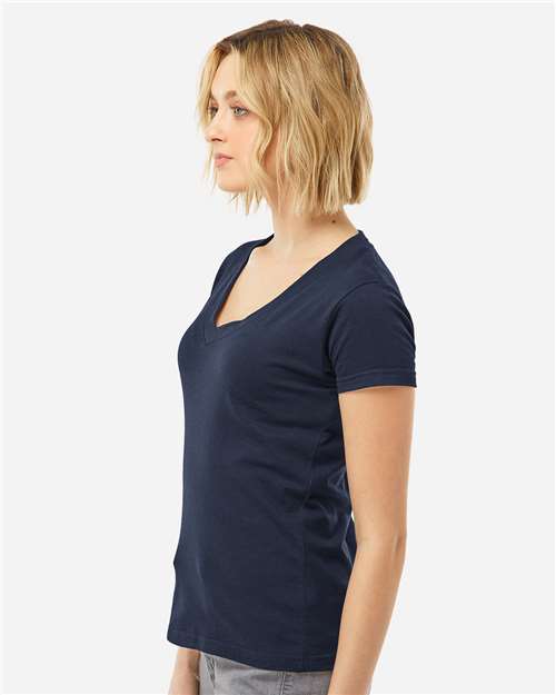 Tultex Women's Fine Jersey V-Neck T-Shirt 214