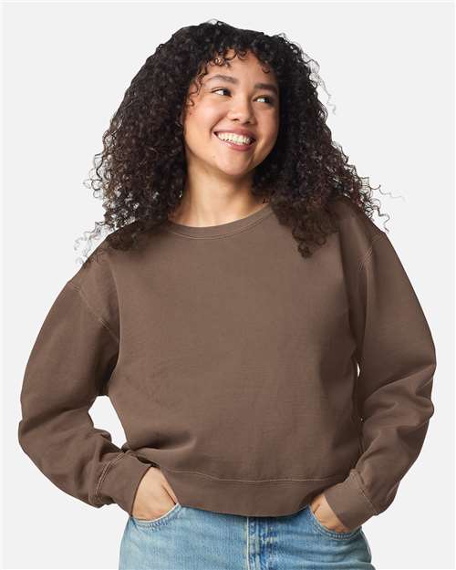 Comfort Colors Women's Garment-Dyed Mid-Length Crewneck Sweatshirt 1566L