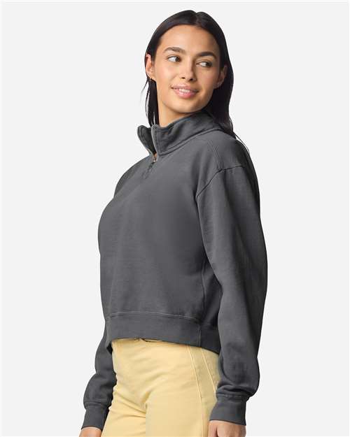 Comfort Colors Women's Garment-Dyed Mid-Length Quarter-Zip Sweatshirt 1580L