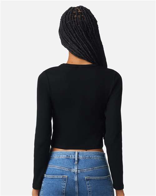 American Apparel Women's Baby Rib Long Sleeve Cropped Tee BR2107