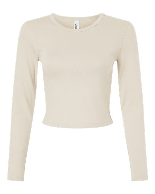 American Apparel Women's Baby Rib Long Sleeve Cropped Tee BR2107