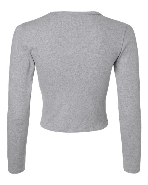 American Apparel Women's Baby Rib Long Sleeve Cropped Tee BR2107