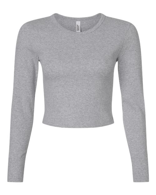 American Apparel Women's Baby Rib Long Sleeve Cropped Tee BR2107