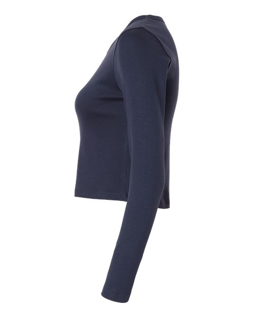 American Apparel Women's Baby Rib Long Sleeve Cropped Tee BR2107