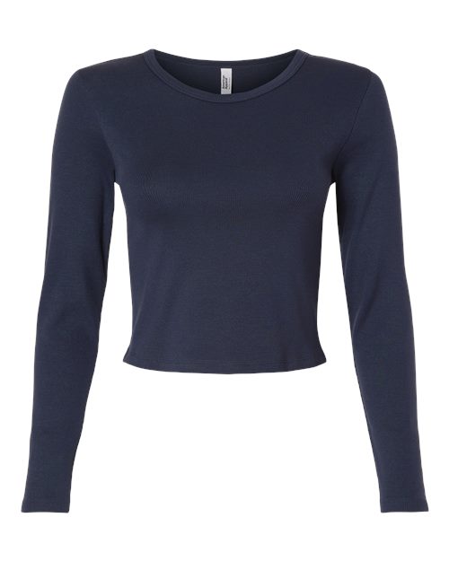 American Apparel Women's Baby Rib Long Sleeve Cropped Tee BR2107
