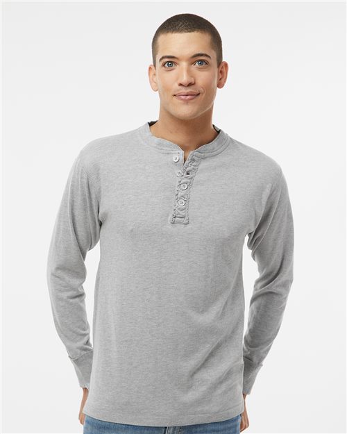 J. America Men's Vintage Brushed Jersey Henley 8244