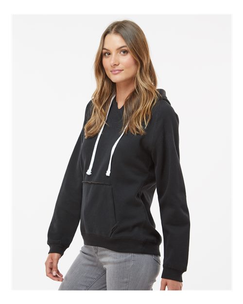 J. America Women's Sueded V-Neck Hooded Sweatshirt 8836