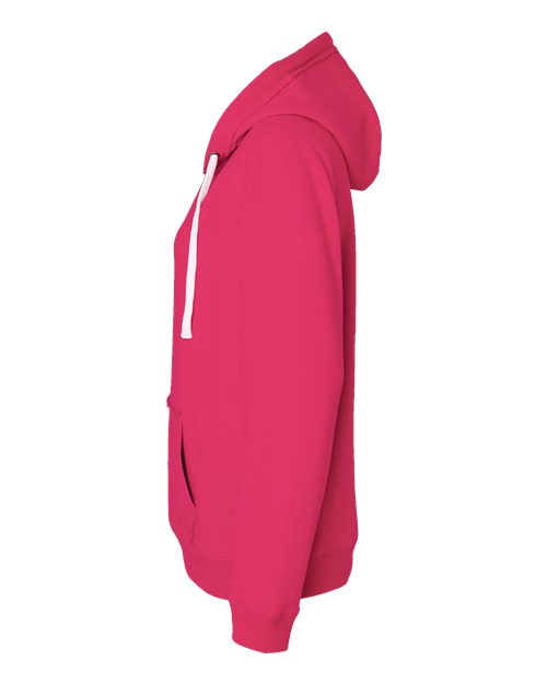 J. America Women's Sueded V-Neck Hooded Sweatshirt 8836