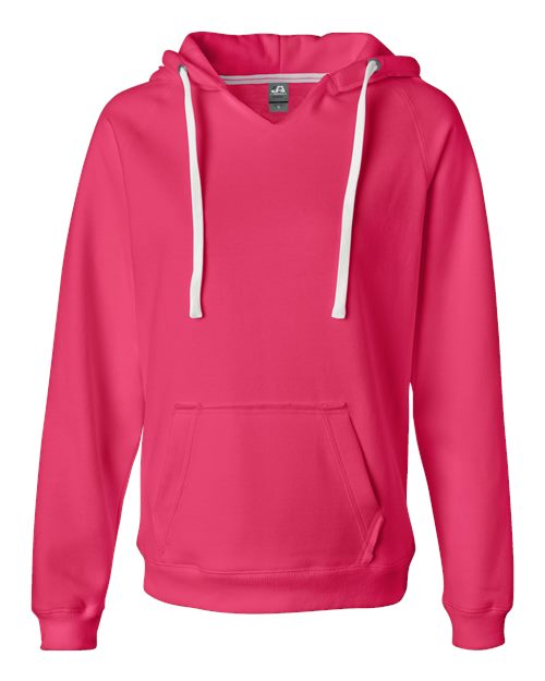 J. America Women's Sueded V-Neck Hooded Sweatshirt 8836