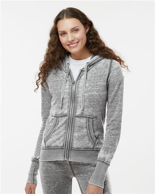 J. America Women's Zen Fleece Full-Zip Hooded Sweatshirt 8913
