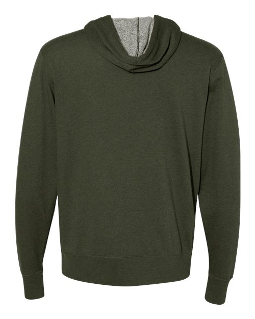 Independent Trading Co. Unisex Heathered French Terry Full-Zip Hooded Sweatshirt PRM90HTZ