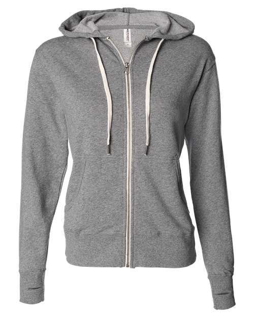 Independent Trading Co. Unisex Heathered French Terry Full-Zip Hooded Sweatshirt PRM90HTZ