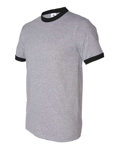 Augusta Sportswear Unisex 50/50 Ringer T-Shirt 710 - Athletic Heather/ Black