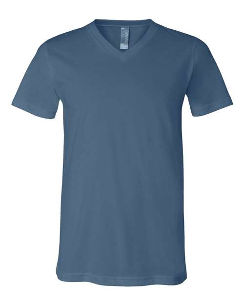 BELLA + CANVAS Unisex Jersey V-Neck Tee 3005 - Steel Blue