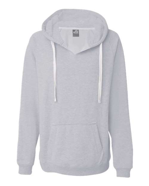 J. America Women's Sueded V-Neck Hooded Sweatshirt 8836