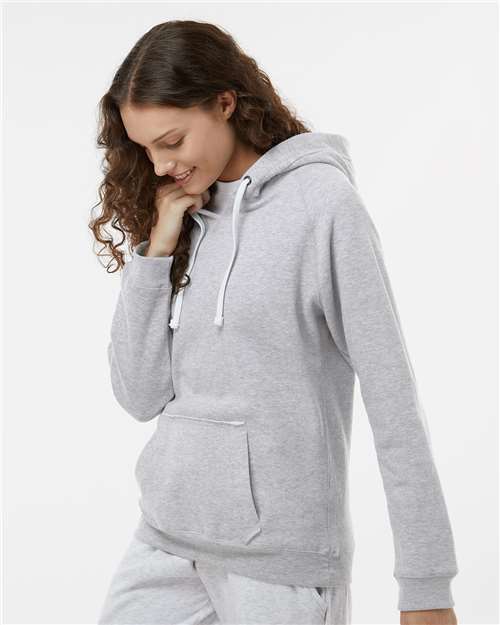 J. America Women's Sueded V-Neck Hooded Sweatshirt 8836