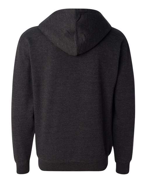 Independent Trading Co. Unisex Midweight Full-Zip Hooded Sweatshirt SS4500Z - Charcoal Heather