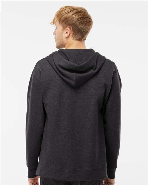 Independent Trading Co. Unisex Midweight Full-Zip Hooded Sweatshirt SS4500Z - Charcoal Heather