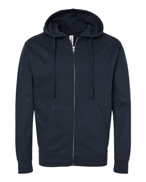 Independent Trading Co. Unisex Midweight Full-Zip Hooded Sweatshirt SS4500Z - Navy