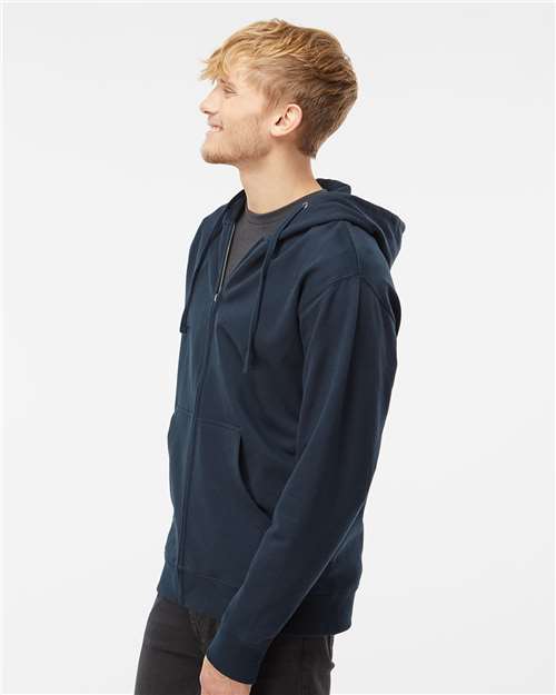 Independent Trading Co. Unisex Midweight Full-Zip Hooded Sweatshirt SS4500Z - Navy
