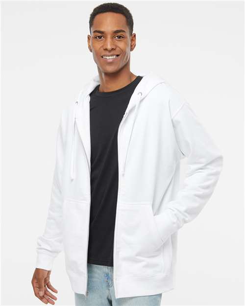 Independent Trading Co. Unisex Midweight Full-Zip Hooded Sweatshirt SS4500Z - White