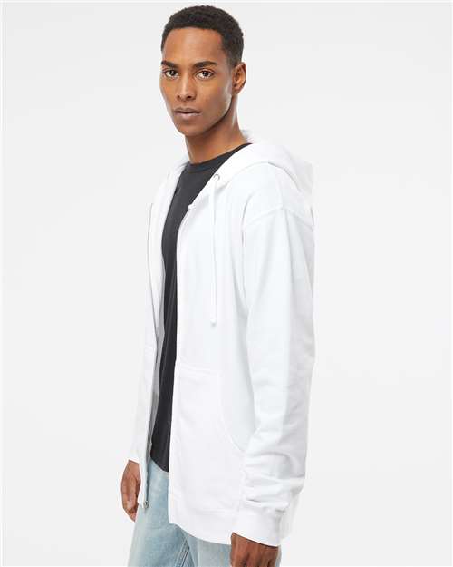 Independent Trading Co. Unisex Midweight Full-Zip Hooded Sweatshirt SS4500Z - White