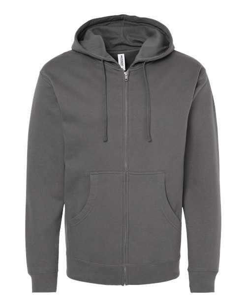 Independent Trading Co. Unisex Midweight Full-Zip Hooded Sweatshirt SS4500Z - Charcoal