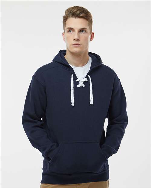 J. America Men's Sport Lace Hooded Sweatshirt 8830 - Navy