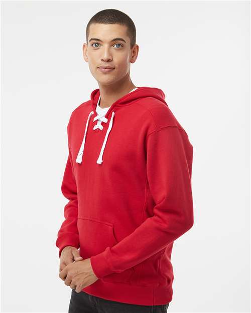 J. America Men's Sport Lace Hooded Sweatshirt 8830 - Red