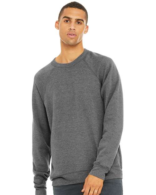 BELLA + CANVAS Unisex Sponge Fleece Raglan Crewneck Sweatshirt 3901 - Grey Triblend