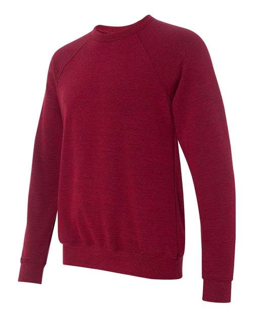 BELLA + CANVAS Unisex Sponge Fleece Raglan Crewneck Sweatshirt 3901 - Cardinal Triblend