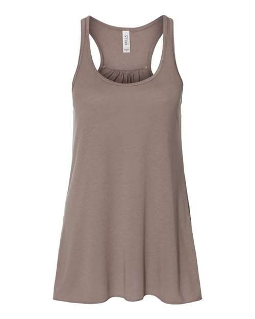 BELLA + CANVAS Women's Flowy Racerback Tank 8800 - Pebble Brown