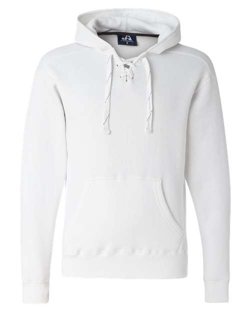 J. America Men's Sport Lace Hooded Sweatshirt 8830 - White