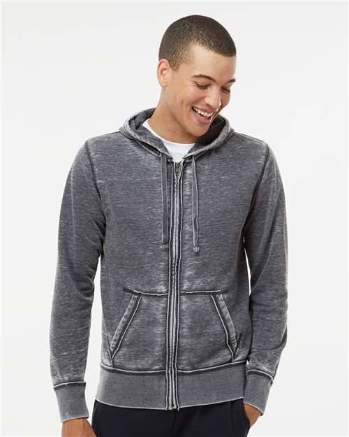 J. America Men's Vintage Zen Fleece Full-Zip Hooded Sweatshirt 8916