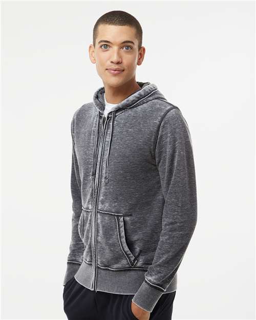 J. America Men's Vintage Zen Fleece Full-Zip Hooded Sweatshirt 8916