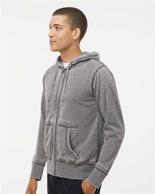 J. America Men's Vintage Zen Fleece Full-Zip Hooded Sweatshirt 8916