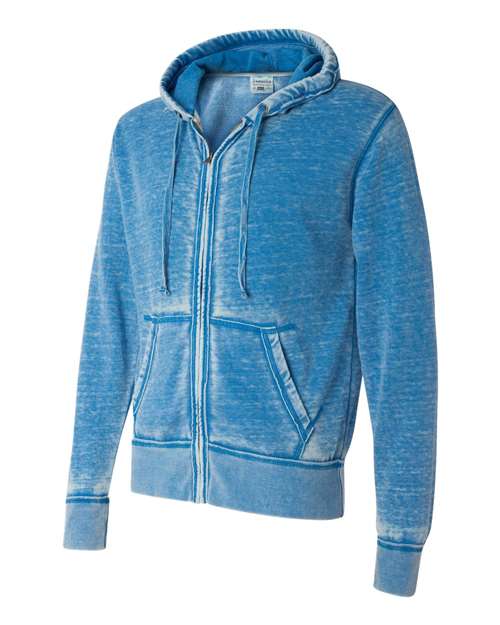 J. America Men's Vintage Zen Fleece Full-Zip Hooded Sweatshirt 8916