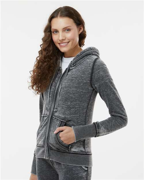 J. America Women's Zen Fleece Full-Zip Hooded Sweatshirt 8913