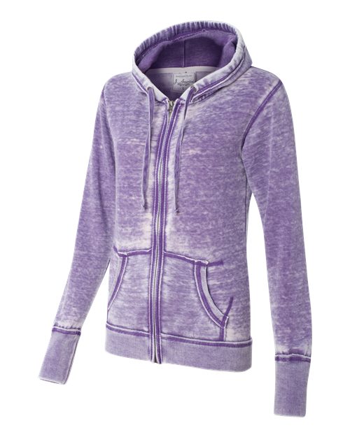 J. America Women's Zen Fleece Full-Zip Hooded Sweatshirt 8913